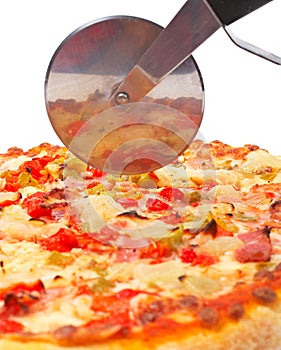 Italian pizza and cutter