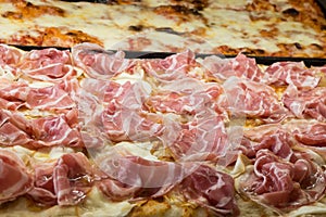 Italian pizza with ham and cheese