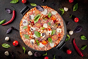 Italian pizza with ingredients