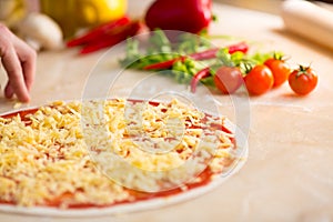 Italian pizza preparation