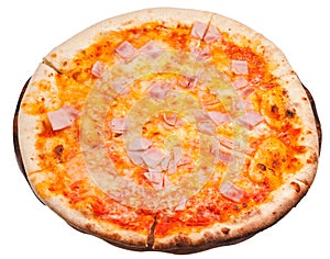 Italian pizza with prosciutto cotto photo