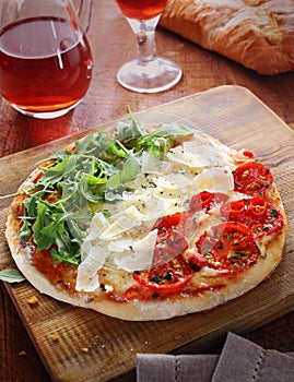 Italian pizza in red, white and green, tricolor