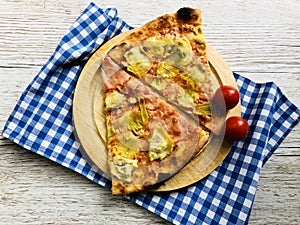 Italian Pizza slices Quattro Stagioni