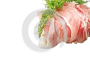 Italian pork ham slices
