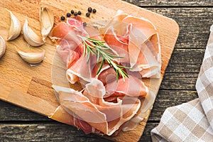 Italian prosciutto crudo or jamon.