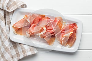 Italian prosciutto crudo or jamon.