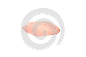 Italian prosciutto or jamon. Isolated on white background. Raw ham.