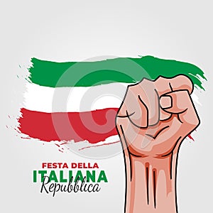 Italian Republic Day. Celebrated annually on June 2 in Italy. Happy national holiday of freedom. Italy flag. Patriotic poster