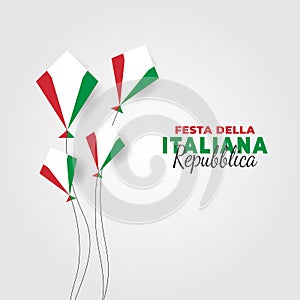 Italian Republic Day. Celebrated annually on June 2 in Italy. Happy national holiday of freedom. Italy flag. Patriotic poster