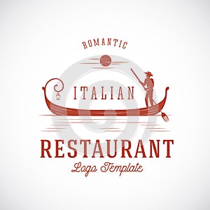 Italian Restaurant Abstract Vector Concept Logo