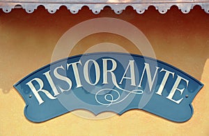 Italian Restaurant sign with room