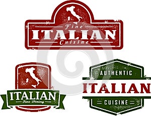 Italian Restaurant Vintage Stamps photo