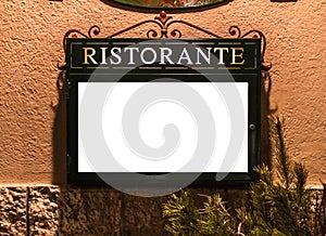 Italian Resturant Outside Menu Mockup photo