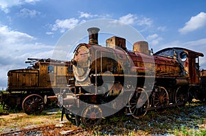 Italian rusty steam locomotive photo