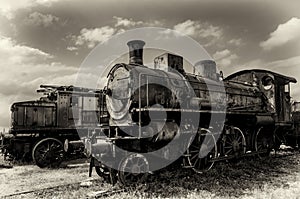 Italian rusty steam locomotive photo
