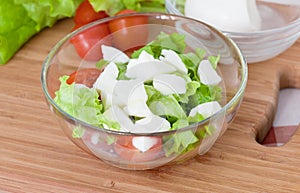 Italian salad from cherry tomatoes