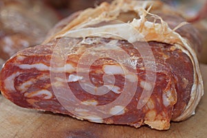 Italian salumi called soppressata