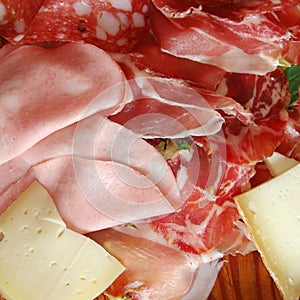 Italian Salumi closeup photo