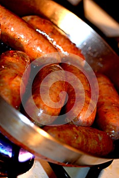 Italian sausage frying