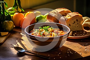 Italian sausage and hearty white bean soup.