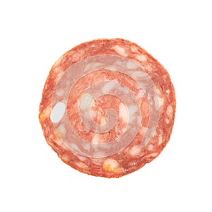 Italian sausage salame napoli isolated photo