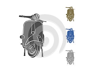 Italian scooter from Italy icon in black style isolated on white background. Italy country symbol stock vector illustration