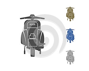 Italian scooter from Italy icon in black style isolated on white background. Italy country symbol stock vector illustration