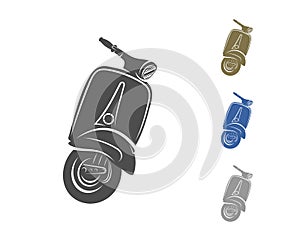 Italian scooter from Italy icon in black style isolated on white background. Italy country symbol stock vector illustration