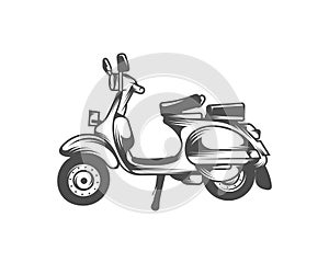 Italian scooter from Italy icon in black style isolated on white background. Italy country symbol stock vector illustration