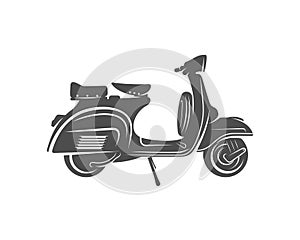 Italian scooter from Italy icon in black style isolated on white background. Italy country symbol stock vector illustration