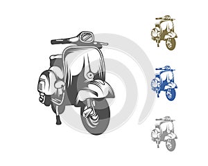 Italian scooter from Italy icon in black style isolated on white background. Italy country symbol stock vector illustration