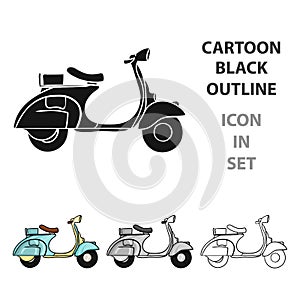 Italian scooter from Italy icon in cartoon style isolated on white background. Italy country symbol stock vector