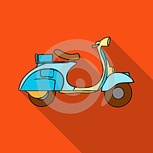 Italian scooter from Italy icon in flat style isolated on white background. Italy country symbol stock vector