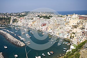 Italian sea coast, procida, naples