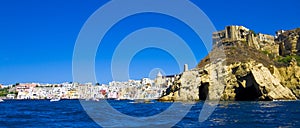 Italian sea coast, procida, naples