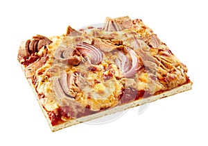 Italian seafood pizza with tuna and onion