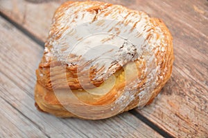 Italian sfogliatella pie  traditional dessert from napoli city