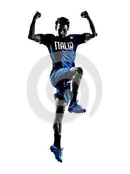 Italian soccer players man silhouettes