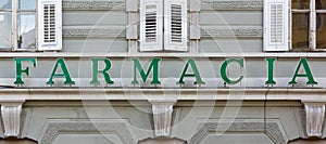 Italian and Spanish Pharmacy Sign photo