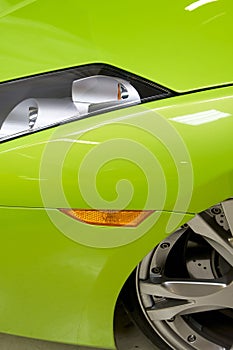 Italian sports car in green