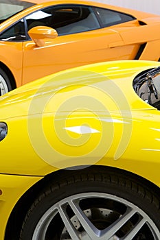 Italian sports cars in yellow and orange