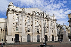 Italian stock exchange in milan, Italy