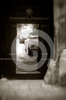 Italian Street Scene with Cars