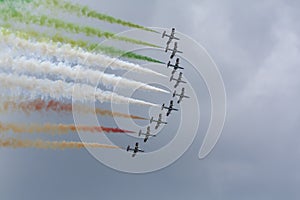 Airshow with Jetplanes and smoke photo