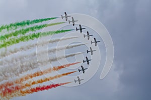 Airshow with Jetplanes and smoke photo