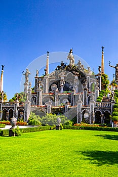 Italian style baroque Garden on Isola Bella, in isole borromee islands in lake Maggiore, Italy