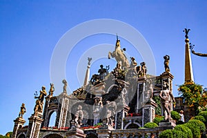 Italian style baroque Garden on Isola Bella, in isole borromee islands in lake Maggiore, Italy