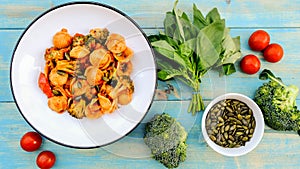 Italian Style Broccoli Orecchiette Vegetarian Meal photo