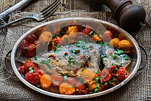 Italian style sea bream in crazy water - acqua pazza