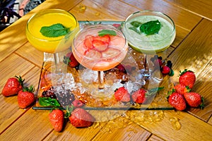 Italian summer cocktails with strawberry